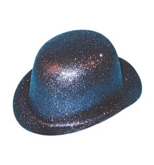 Glitter Bowler hat, black
