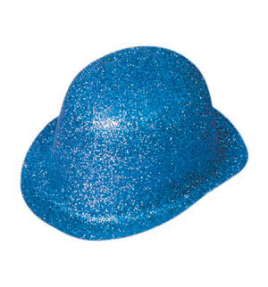 Glitter Bowler hat, blue