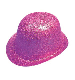 Glitter Bowler hat, pink