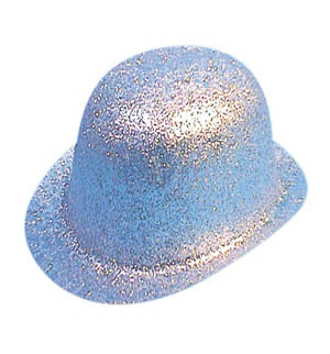 Glitter Bowler hat, silver