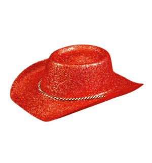 Glitter Cowboy hat, red
