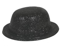 Unbranded Glitter Hat: Bowler (Black)