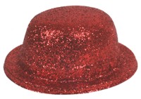 Unbranded Glitter Hat: Bowler (Red)