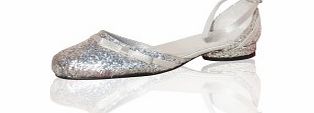 Unbranded Glitter Low Heel Chunky Heel Closed Toe Flats