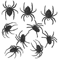 Unbranded Glitter Spider Cut Outs (PK 9)