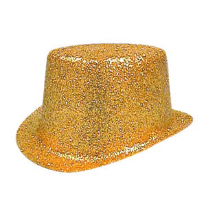 Glitter Top hat, gold