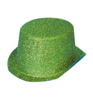 Glitter Top hat, green