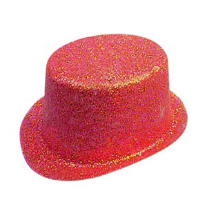 Glitter Top hat, red