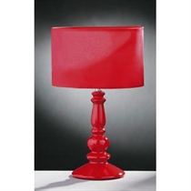Unbranded Glossy Red Ceramic Spindle Table Lamp
