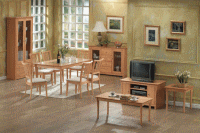This dining set with a glass insert is an excellent value quality item in a modern beech finish