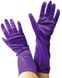 Forearm length purple gloves for fancy dress