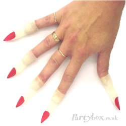 Glow in the Dark Spooky Fingers with Red nails