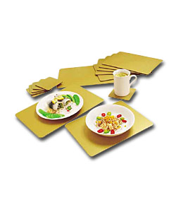 Gold Tablemat & Coaster Set