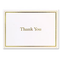 gold thank you cards