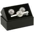 This Golf Ball cuff link and tie pin gift set makes a great gift for a man who loves his golf.The