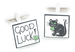 Unbranded Good Luck Cat Cufflinks