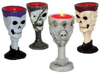 Four assorted goblet candles to decorate your gothic Halloween