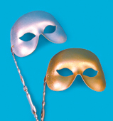 Unbranded Grand Soiree eyemask on stick, silver