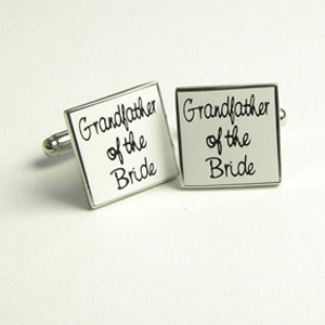 Unbranded Grandfather of the Bride Wedding Cufflinks - White