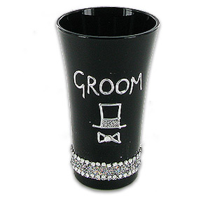 Unbranded Groom Black Shooter Glass