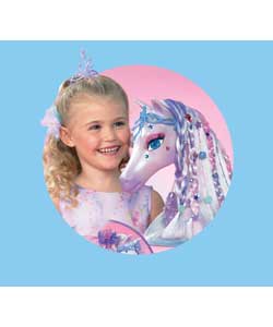 The Pegasus Styling Head has beautiful, long colour change hair and lots of accessories. For ages 3