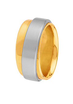 Unbranded Grooms 18ct 2 Colour Gold Overlapped Wedding Ring