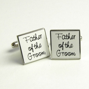 Unbranded Grooms Father Wedding Cufflinks - White