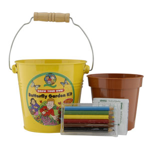 This bright yellow bucket with wooden handle grip contains everything you need to create a special