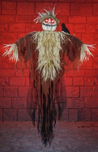 Unbranded Gruesome Horror - 1.6m Hanging Scarecrow w Raven