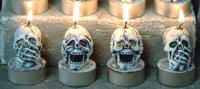Unbranded Gruesome Horror - Skull Tea Light Pk4