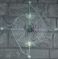 Unbranded Gruesome Horror - Spider Web with Glow Spiders