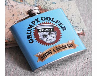 This fabulous fun Grumpy Golfer Old Gits Hip Flask would make an amusing gift for any golf fan with a grumpy side!This hip flask is blue in colour with an image of a grumpy old man on the front  Also featured are the words Grumpy Golfer And at the bo
