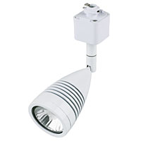 Single, swivel head spotlight supplied with 50W GU10 lamp. Use in conjunction with Track (Quote