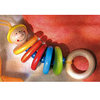 The Haba Max the Clown is a friendly rattle on a chain. Max is perfect for helping little hands mast