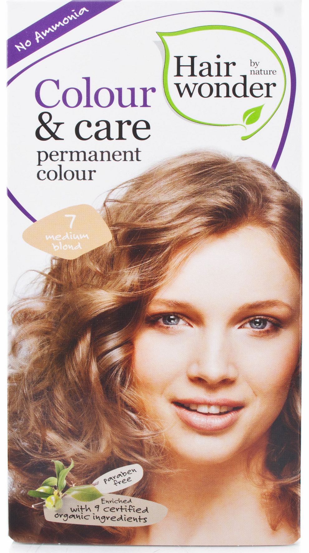 Hair Wonder Colour and Care Medium Blond 7provides better grey coverage and colour stays longer (for at least 6-8 weeks). The cream formulation makes application easy and also leaves fewer residues on the scalp. This ammonia free, permanent hair colo