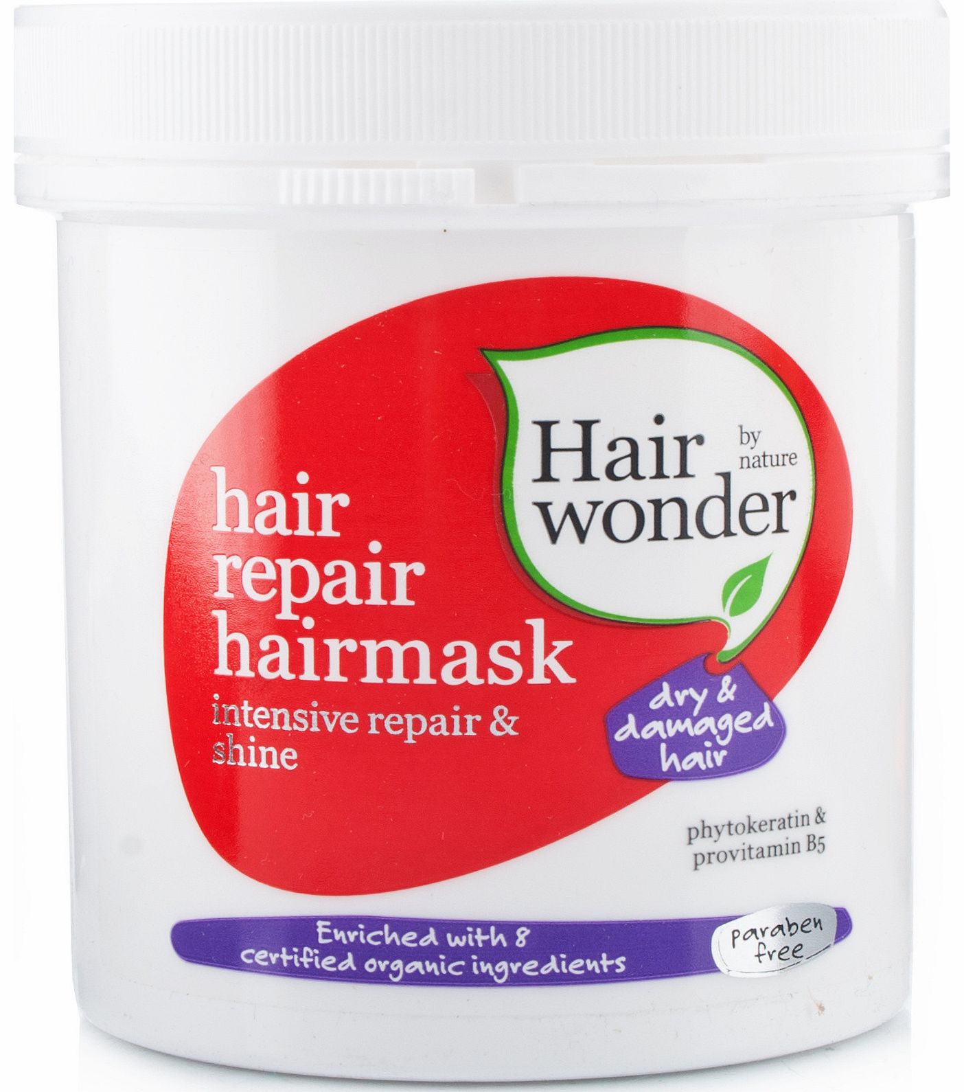 Hair Wonder Hair Repair Hairmask is ideal for dry and damaged hair. The hairmask repairs and nourishes damaged hair in one single treatment resulting in strong, shiny and silky soft hair. The ultimate product uses Phytokeratin and Provitamin B5 formu