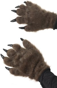Unbranded Hairy Monster Hands Brown - Adult