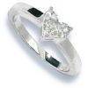 18k white gold ring claw-set with a 0.50 carat hea