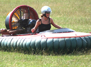 Driving a hovercraft is like driving a car with four flat tyres on ice!