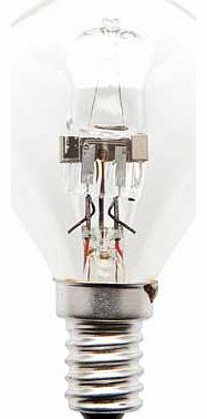 These Halogen Saver 28W SES Golf Ball bulbs come in a pack of 4 and can be used with a dimmer switch. Each light bulb has an approximate life of 2000hrs and an energy class rating of D. 28w SES Ecohalogen Clear Mini Globe. Pack of 4. 28 watts. SES fi