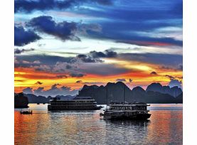 Explore the natural wonders of beautiful Halong Bay in style on this traditional-style Junk Boat. Do as little or as much as you like as the boats route takes in traditional fishing villages, floating towns, the iconic Drum Cave and also offers plent