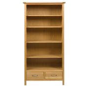 This solid oak bookcase from the Hamilton range has an oiled finish. With ample storage, 2 drawers