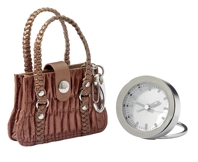 Unbranded Handbag Travel Alarm Clock (Mock Croc)