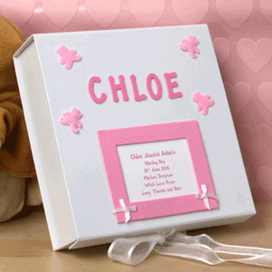 Unbranded Handmade Personalised Baby Memory Box - White