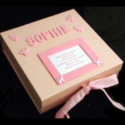 Unbranded Handmade Personalised Baby Memory Box Pink
