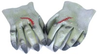 For a quick Frankenstein make-over wear these gloves and a mask with a suit.  Pad out the shoulders