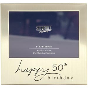 This Happy 50th Birthday photo frame is a fabulous keepsake gift idea for that very special birthday