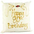Happy 80th Birthday Hand Painted Silk Pillow