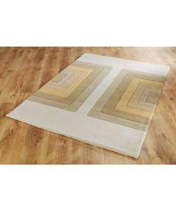 100% pure wool. Hand made rug. Ends folded and edges bound. Surface shampoo only. Suitable for all