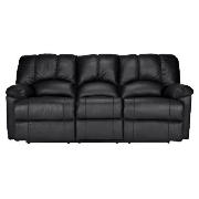 Unbranded Harlowe Large Leather Recliner Sofa, Black